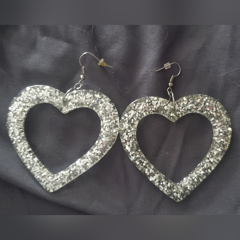 Vintage Silver Heart-Shaped Earrings